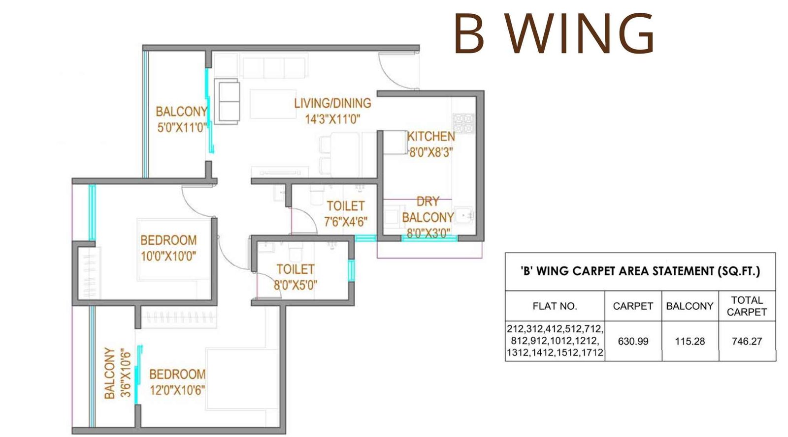 Bella-Casa-Floor-Plan-B-Wing-2-BHK-746-Sqft