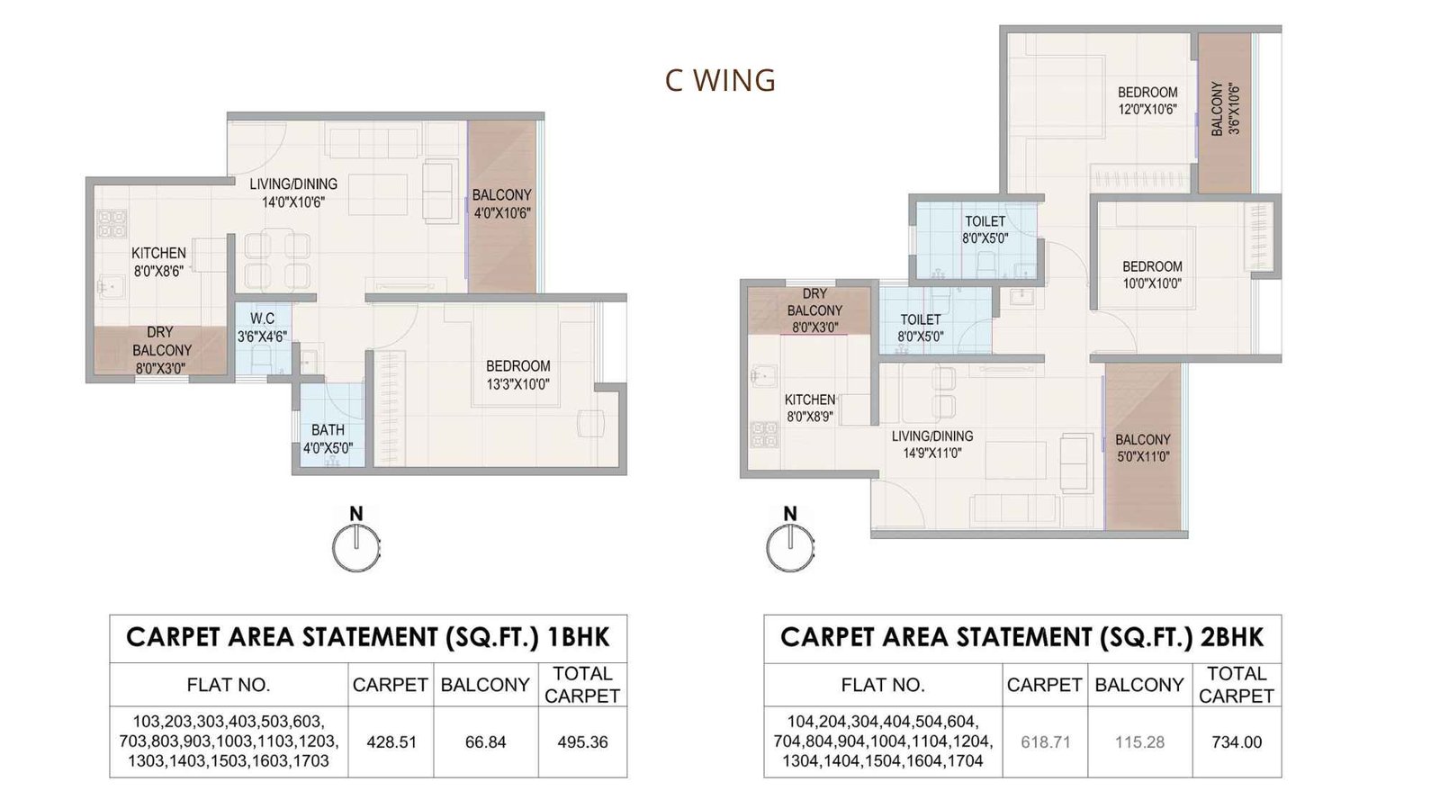 Bella-Casa-Floor-Plan-C-Wing-2-BHK-734-Sqft
